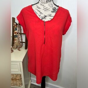 Japna Red Zipper Front Top